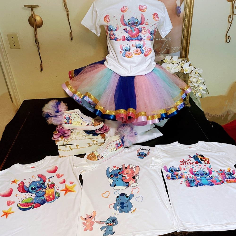 LILO & Stitch T-shirt and Tutu outfit. Everything is customized & made to order.
